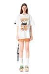 MOD WAVE MOVEMENT T-Shirts MWM TEDDY PRINT T-SHIRT - WHITE
