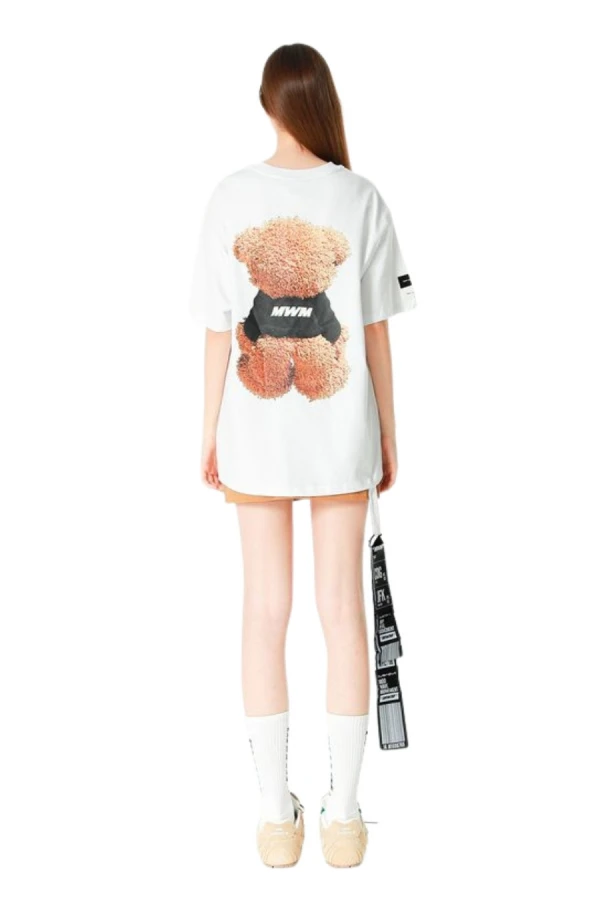 MOD WAVE MOVEMENT T-Shirts MWM TEDDY PRINT T-SHIRT - WHITE