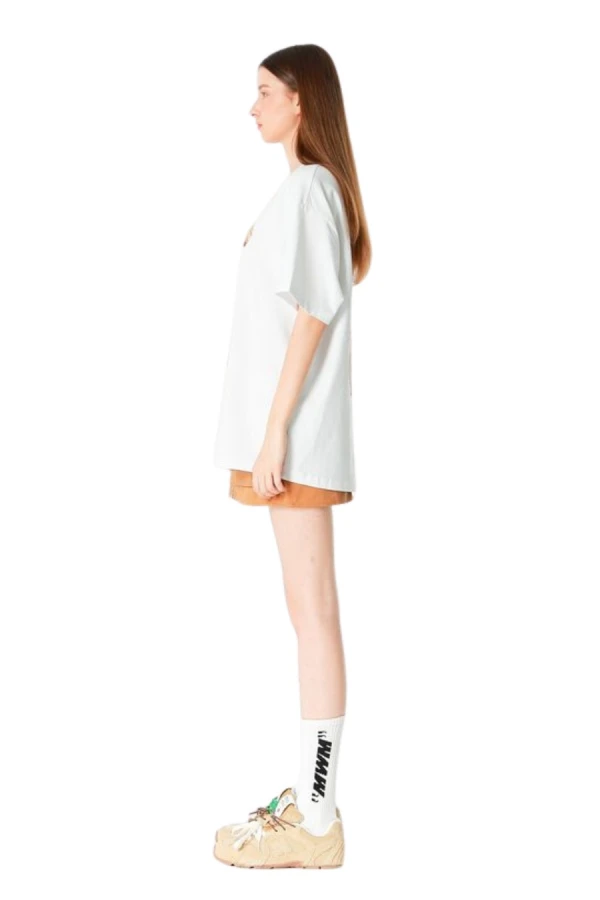 MOD WAVE MOVEMENT T-Shirts MWM TEDDY PRINT T-SHIRT - WHITE
