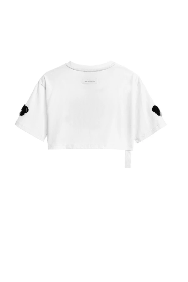 MOD WAVE MOVEMENT T-Shirts MWM WOMEN TEDDY MIKE BAG CROPPED T-SHIRT - WHITE