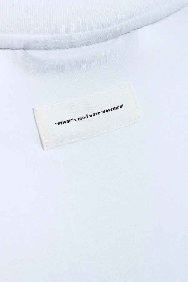 MOD WAVE MOVEMENT T-Shirts MWM WOMEN TEDDY MIKE BAG CROPPED T-SHIRT - WHITE