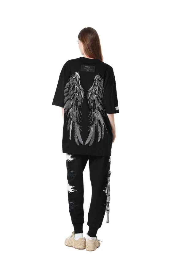 MOD WAVE MOVEMENT T-Shirts MWM WINGS STRASS T-SHIRT - BLACK
