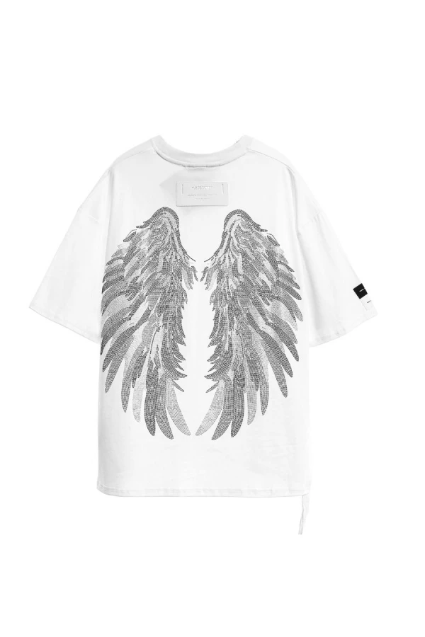 MOD WAVE MOVEMENT T-Shirts MWM WINGS STRASS T-SHIRT - WHITE