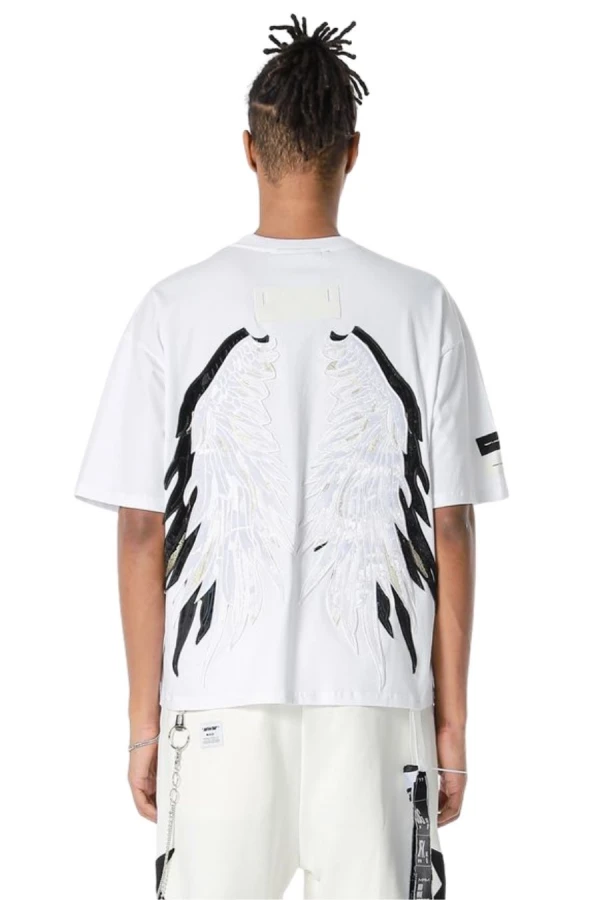 MOD WAVE MOVEMENT T-Shirts MWM WINGS STARS T-SHIRT - WHITE