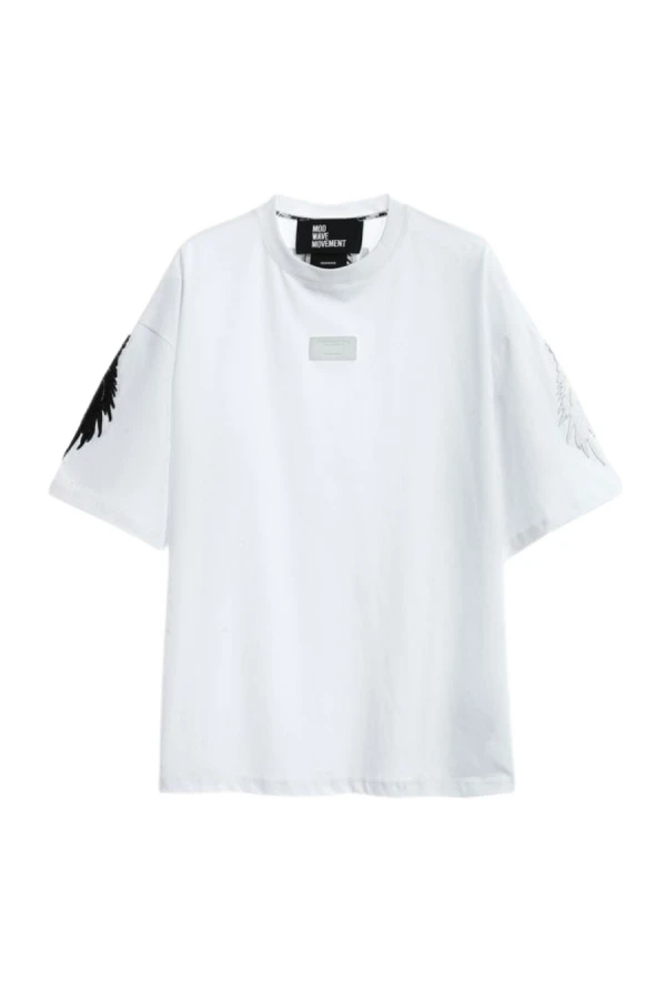 MOD WAVE MOVEMENT T-Shirts MWM WINGS EMBROIDERED MINI T-SHIRT - WHITE