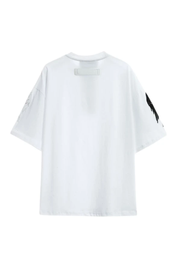 MOD WAVE MOVEMENT T-Shirts MWM WINGS EMBROIDERED MINI T-SHIRT - WHITE
