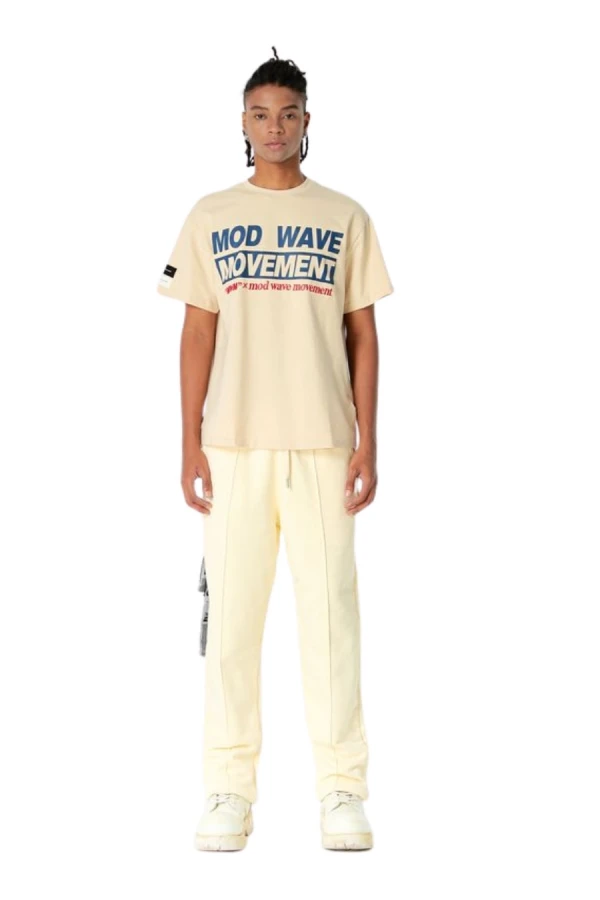 MOD WAVE MOVEMENT T-Shirts MWM TEDDY STREETWEAR DOG T-SHIRT - BEIGE
