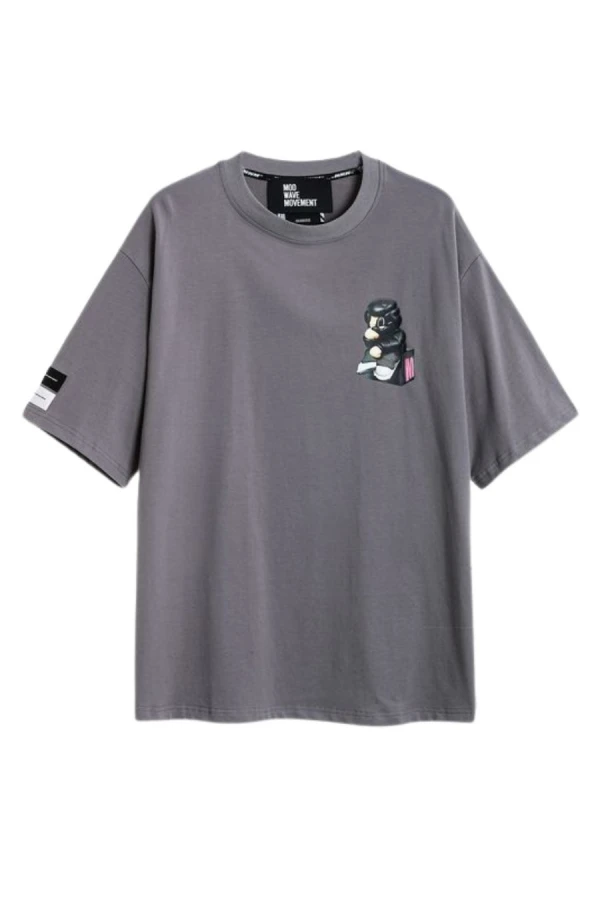 MOD WAVE MOVEMENT T-Shirts MWM VANGUARD DOGS THINKER T-SHIRT - GREY