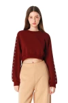 MOD WAVE MOVEMENT Φούτερ λαιμόκοψη MWM WOMEN CROPPED X CORDS SWEATSHIRT - MULTI