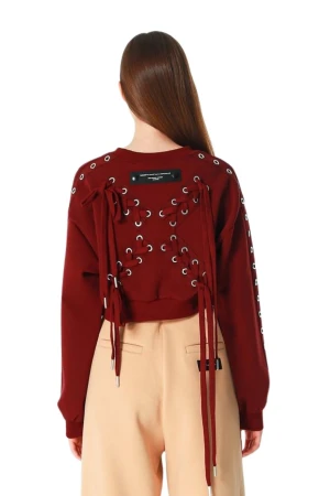 MOD WAVE MOVEMENT Φούτερ λαιμόκοψη MWM WOMEN CROPPED X CORDS SWEATSHIRT - MULTI