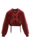 MOD WAVE MOVEMENT Φούτερ λαιμόκοψη MWM WOMEN CROPPED X CORDS SWEATSHIRT - MULTI