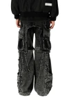 MOD WAVE MOVEMENT Παντελόνια MWM EXTREME ASSYMETRIC ZIPPERS CARGO PANTS - BLACK