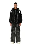 MOD WAVE MOVEMENT Παντελόνια MWM EXTREME ASSYMETRIC ZIPPERS CARGO PANTS - BLACK