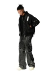 MOD WAVE MOVEMENT Παντελόνια MWM EXTREME ASSYMETRIC ZIPPERS CARGO PANTS - BLACK