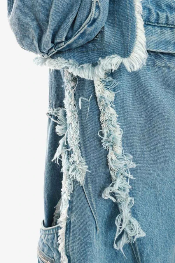 MOD WAVE MOVEMENT Παντελόνια MWM EXTREME ASSYMETRIC ZIPPERS CARGO PANTS - BLUE