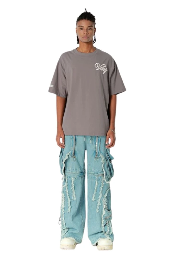 MOD WAVE MOVEMENT Παντελόνια MWM EXTREME ASSYMETRIC ZIPPERS CARGO PANTS - BLUE