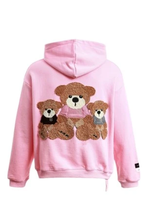 MOD WAVE MOVEMENT Φούτερ με Κουκούλα MWM TEDDY PATCH HOODIE - PINK