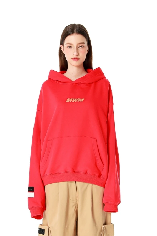 MOD WAVE MOVEMENT Φούτερ με Κουκούλα MWM TEDDY PATCH HOODIE - RED