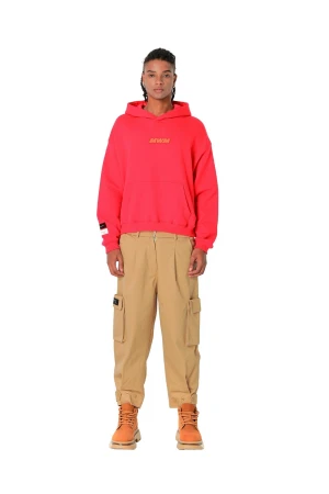 MOD WAVE MOVEMENT Φούτερ με Κουκούλα MWM TEDDY PATCH HOODIE - RED