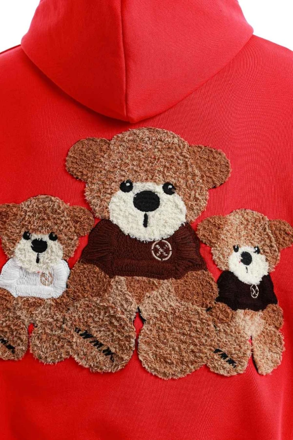 MOD WAVE MOVEMENT Φούτερ με Κουκούλα MWM TEDDY PATCH HOODIE - RED