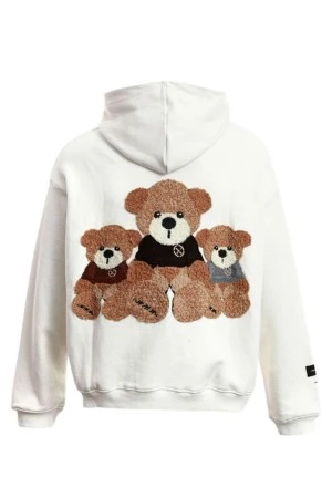 MOD WAVE MOVEMENT Φούτερ με Κουκούλα MWM TEDDY PATCH HOODIE - WHITE