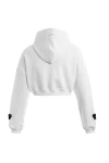 MOD WAVE MOVEMENT Φούτερ με Κουκούλα MWM WOMEN TEDDY MIKE BAG CROPPED HOODIE - WHITE