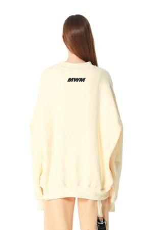 MOD WAVE MOVEMENT Φούτερ λαιμόκοψη MWM TEDDY PATCHWORK PRINT SWEATSHIRT - BEIGE