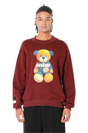 MOD WAVE MOVEMENT Φούτερ λαιμόκοψη MWM TEDDY PATCHWORK PRINT SWEATSHIRT - MULTI