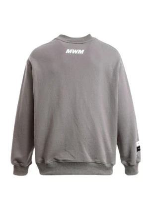 MOD WAVE MOVEMENT Φούτερ λαιμόκοψη MWM TEDDY PATCHWORK PRINT SWEATSHIRT - GREY