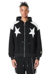 MOD WAVE MOVEMENT Ζακέτες MWM WINGS STARS ZIP-UP HOODIE - BLACK