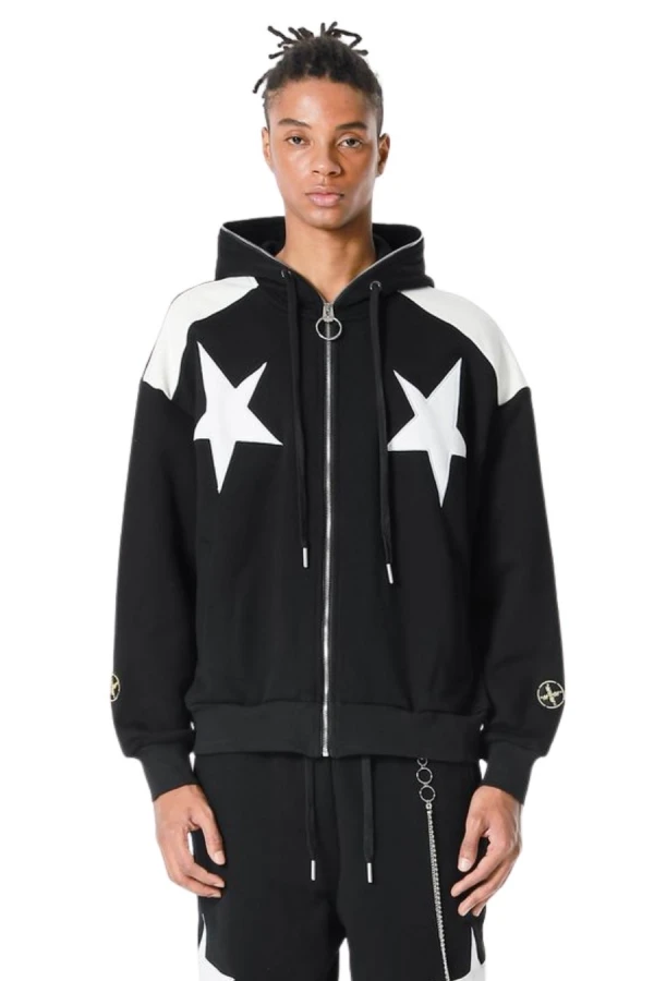 MOD WAVE MOVEMENT Ζακέτες MWM WINGS STARS ZIP-UP HOODIE - BLACK