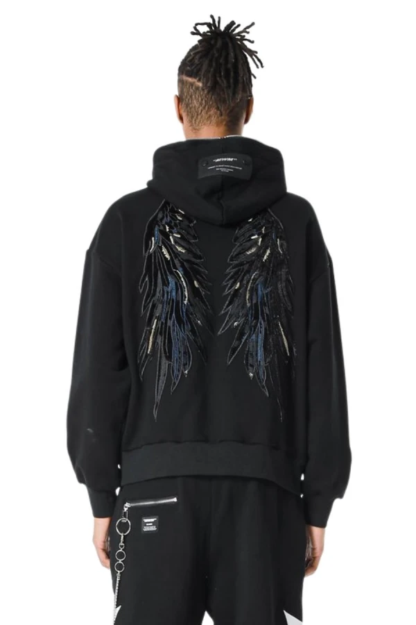 MOD WAVE MOVEMENT Ζακέτες MWM WINGS STARS ZIP-UP HOODIE - BLACK