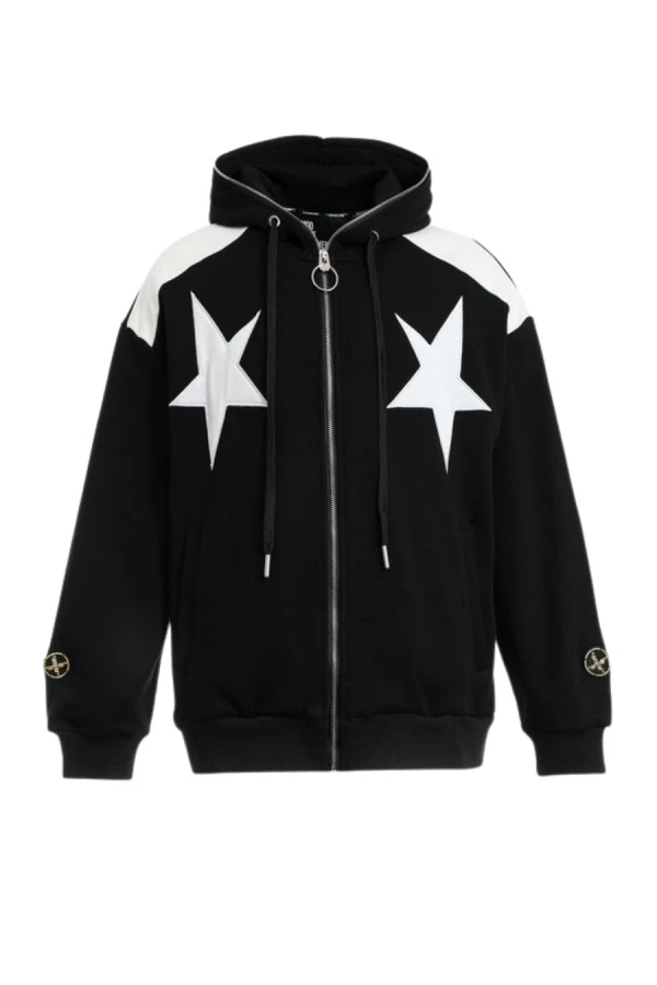 MOD WAVE MOVEMENT Ζακέτες MWM WINGS STARS ZIP-UP HOODIE - BLACK