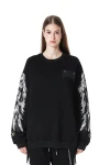 MOD WAVE MOVEMENT Φούτερ λαιμόκοψη MWM WINGS SEQUINS SWEATSHIRT - BLACK