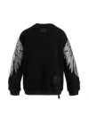 MOD WAVE MOVEMENT Φούτερ λαιμόκοψη MWM WINGS SEQUINS SWEATSHIRT - BLACK