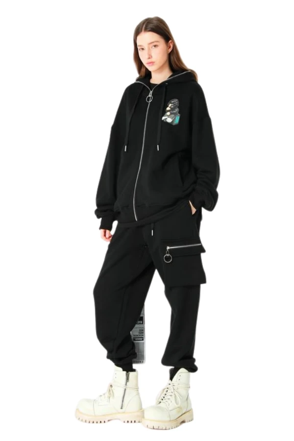 MOD WAVE MOVEMENT Ζακέτες MWM VANGUARD DOGS THINKER ZIP-UP HOODIE - BLACK
