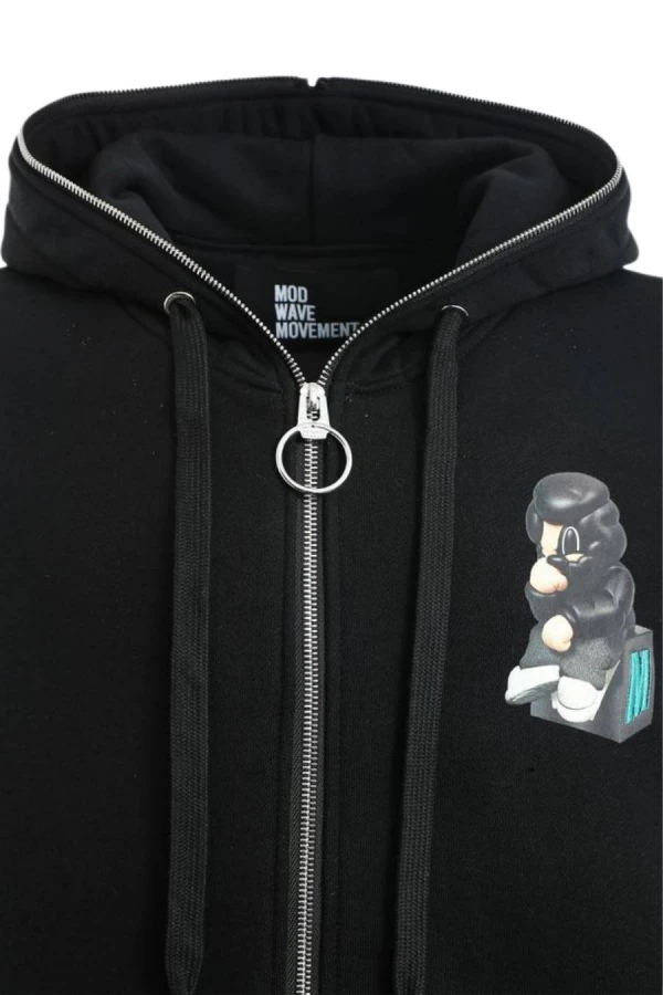 MOD WAVE MOVEMENT Ζακέτες MWM VANGUARD DOGS THINKER ZIP-UP HOODIE - BLACK