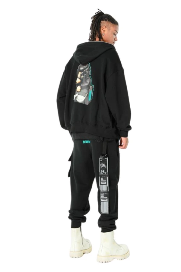 MOD WAVE MOVEMENT Ζακέτες MWM VANGUARD DOGS THINKER ZIP-UP HOODIE - BLACK