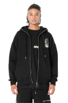 MOD WAVE MOVEMENT Ζακέτες MWM VANGUARD DOGS THINKER ZIP-UP HOODIE - BLACK