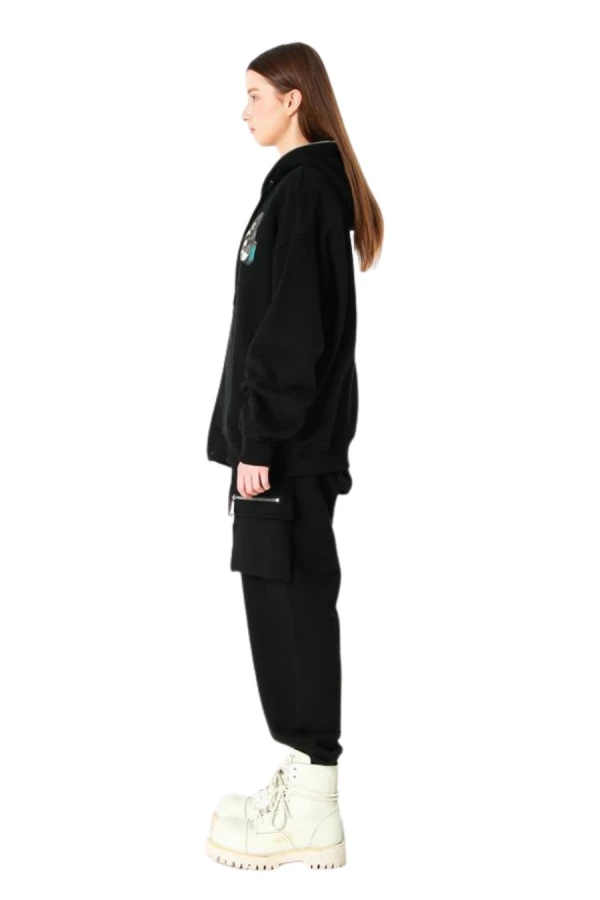 MOD WAVE MOVEMENT Ζακέτες MWM VANGUARD DOGS THINKER ZIP-UP HOODIE - BLACK
