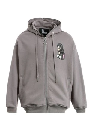 MOD WAVE MOVEMENT Ζακέτες MWM VANGUARD DOGS THINKER ZIP-UP HOODIE - GREY