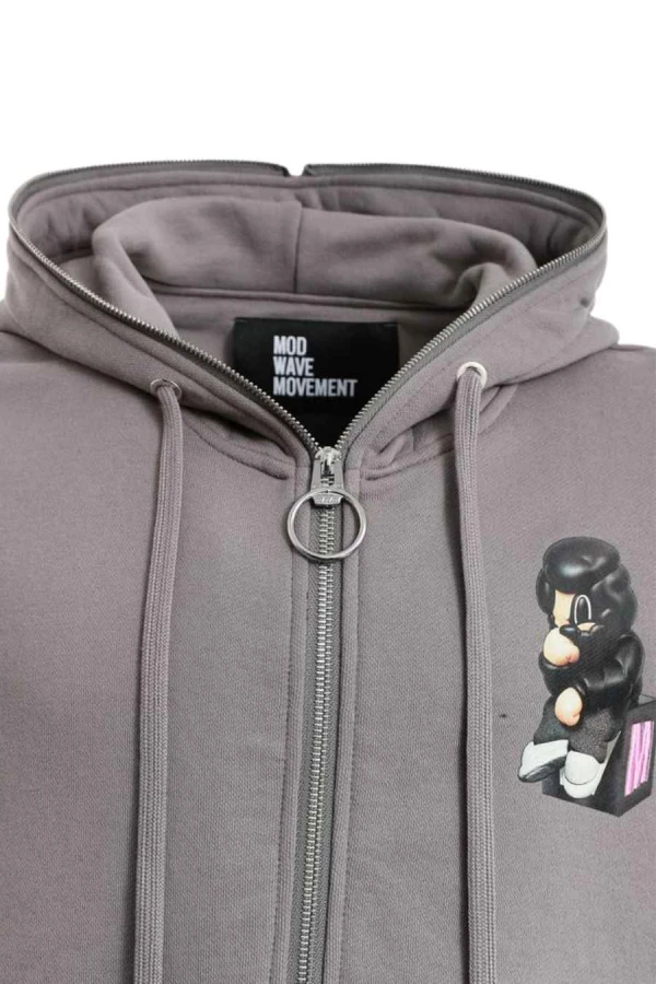 MOD WAVE MOVEMENT Ζακέτες MWM VANGUARD DOGS THINKER ZIP-UP HOODIE - GREY
