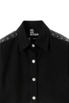 MOD WAVE MOVEMENT Πουκάμισα MWM WOMENS CROPPED ASYMETTRIC SHIRT - BLACK