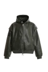 MOD WAVE MOVEMENT Μπουφάν MWM LEATHER X CORDS HOODIE JACKET - GREEN