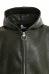MOD WAVE MOVEMENT Μπουφάν MWM LEATHER X CORDS HOODIE JACKET - GREEN