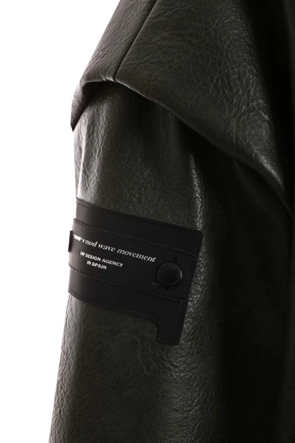 MOD WAVE MOVEMENT Μπουφάν MWM LEATHER X CORDS HOODIE JACKET - GREEN
