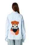 MOD WAVE MOVEMENT Πουκάμισα MWM UNISEX TEDDY CANVA PATCHES CROPPED SHIRT - BLUE
