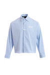 MOD WAVE MOVEMENT Πουκάμισα MWM UNISEX TEDDY CANVA PATCHES CROPPED SHIRT - BLUE