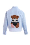 MOD WAVE MOVEMENT Πουκάμισα MWM UNISEX TEDDY CANVA PATCHES CROPPED SHIRT - BLUE