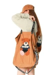 MOD WAVE MOVEMENT Τσάντες MWM TEDDY CANVAS PATCH TOTEBAG - CAMEL